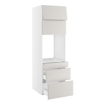 Højskab, t/ovn, 2 toplåger 316mm, 3 skuffer H:124/252/316mm, hul: 592mm. H:1952 B:600 D:580