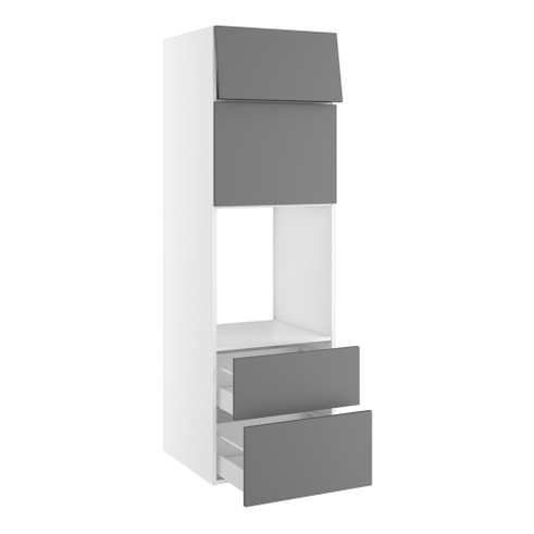 Kitchn Højskab til ovn/micro nichemål 592x567 mm. m/skuffer H:316 og 252, liftdoor H:444, toplåge H:316 H:1952 D:580 B:600