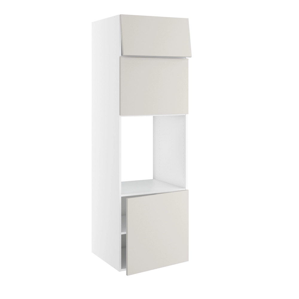 Højskab, t/ovn og micro, 572mm låge, 444mm lift door, 316mm toplåge, hul: 592mm. H:1952 B:600 D:580