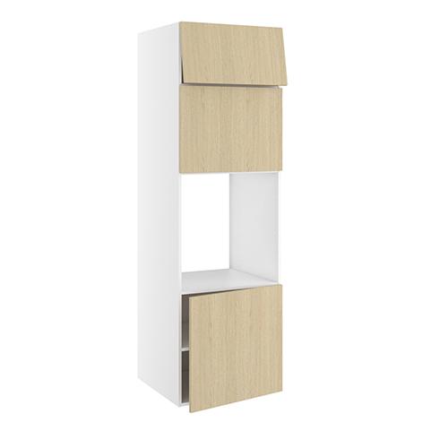 Højskab, t/ovn og micro, 572mm låge, 444mm lift door, 316mm toplåge, hul: 592mm. H:1952 B:600 D:580