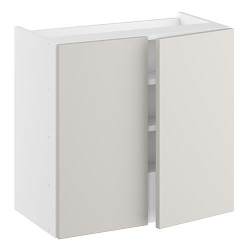 Emhætteskab, m/dobbelt låger, 3 hylder, m/aftagelig bagplade. H:576 B:600 D:320