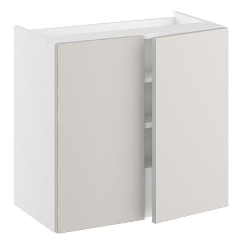 Emhætteskab, m/dobbelt låger, 3 hylder, m/aftagelig bagplade. H:576 B:600 D:320