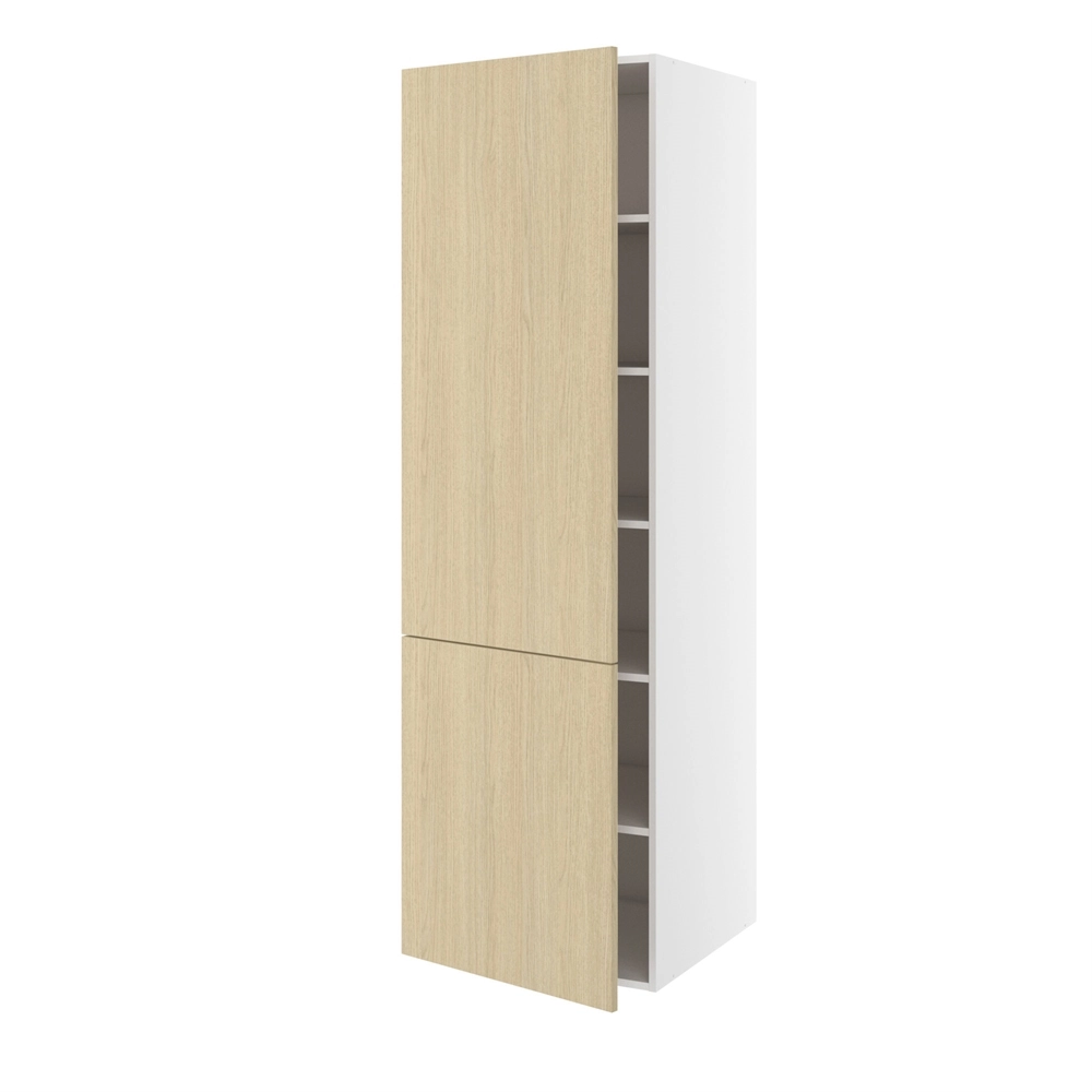 Højskab, 1 låge, 2-delt sammensat, 5 hylder. H:1952 B:400 D:580