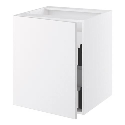 Underskab, 1 låge, 2 bakker (indvendig). H:704 B:600 D:580