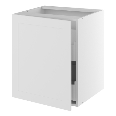 Underskab, 1 låge, 2 bakker (indvendig). H:704 B:400 D:580