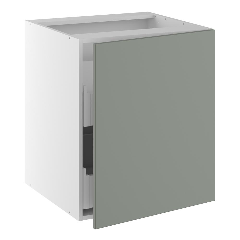 Underskab, 1 låge, 2 bakker (indvendig). H:704 B:600 D:580