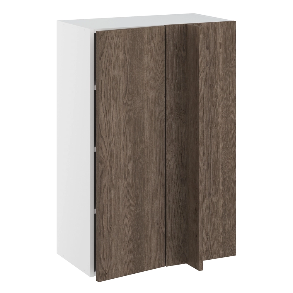 Hjørne innebygget korpus m/3 hyller og dekkplate 340 mm (dörfront 296 mm. - min. 640 mm. fra vegg) H:896 D:320 B:600