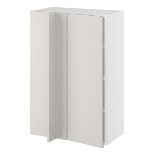 Hjørneindstiksoverskab, 296mm låge, blændplade 340mm, 3 hylder (min. 640mm fra væg). H:896 B:600 D:320