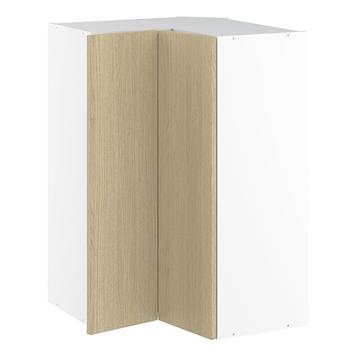 Vinkeloverskab, m/knæklåge (2 stk. B:256mm.), 3 hylder. H:896 B:600 D:320