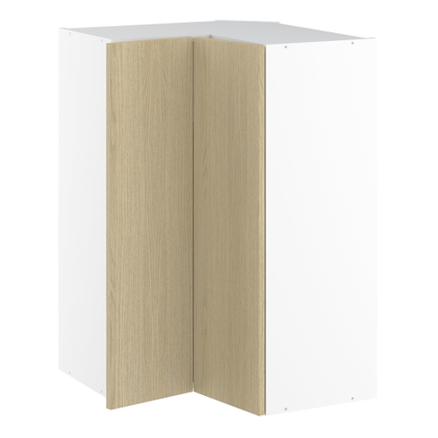 Vinkeloverskab, m/knæklåge (2 stk. B:256mm.), 3 hylder. H:896 B:600 D:320