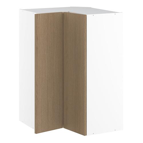 Vinkeloverskab, m/knæklåge (2 stk. B:256mm.), 3 hylder. H:896 B:600 D:320