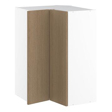 Vinkeloverskab, m/knæklåge (2 stk. B:256mm.), 3 hylder. H:896 B:600 D:320