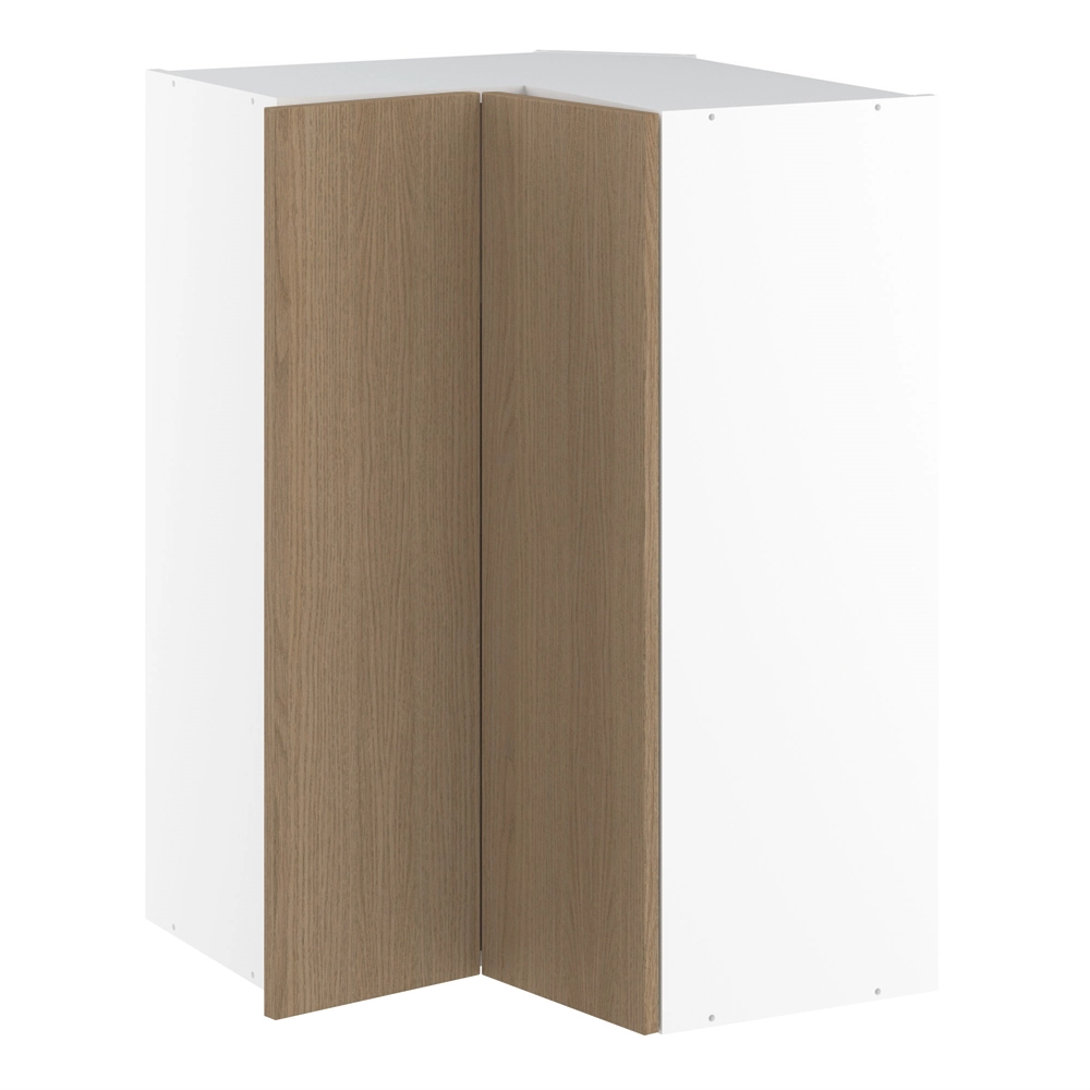 Vinkeloverskab, m/knæklåge (2 stk. B:256mm.), 3 hylder. H:896 B:600 D:320