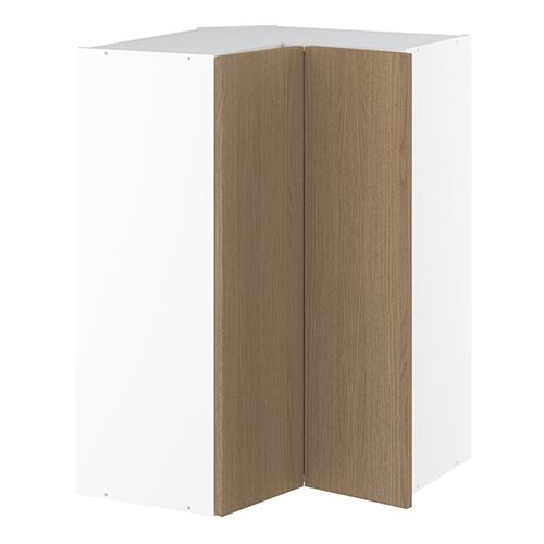 Vinkeloverskab, m/knæklåge (2 stk. B:256mm.), 3 hylder. H:896 B:600 D:320