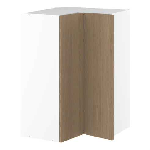 Vinkeloverskab, m/knæklåge (2 stk. B:256mm.), 3 hylder. H:896 B:600 D:320