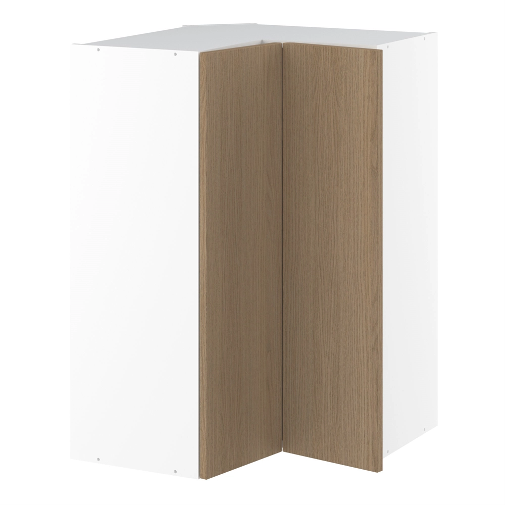 Vinkeloverskab, m/knæklåge (2 stk. B:256mm.), 3 hylder. H:896 B:600 D:320