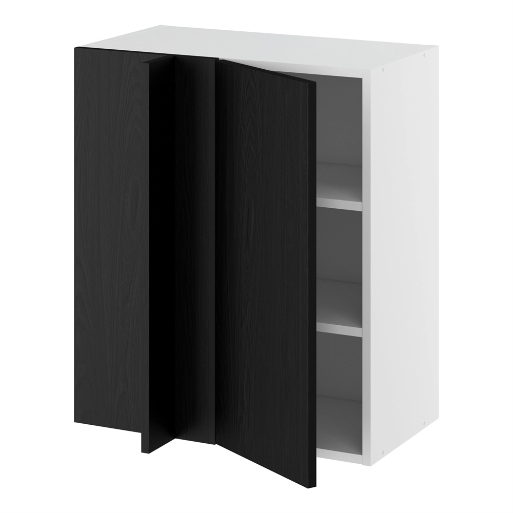 Hjørne innebygget korpus m/2 hyller og dekkplate 340 mm (dörfront 296 mm. - min. 640 mm. fra vegg)H:704 D:320 B:600