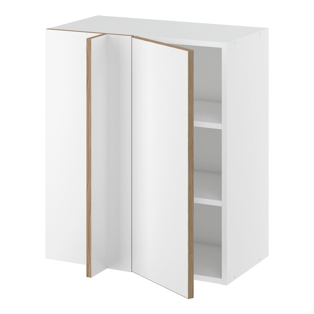 Hjørne innebygget korpus m/2 hyller og dekkplate 340 mm (dörfront 296 mm. - min. 640 mm. fra vegg)H:704 D:320 B:600
