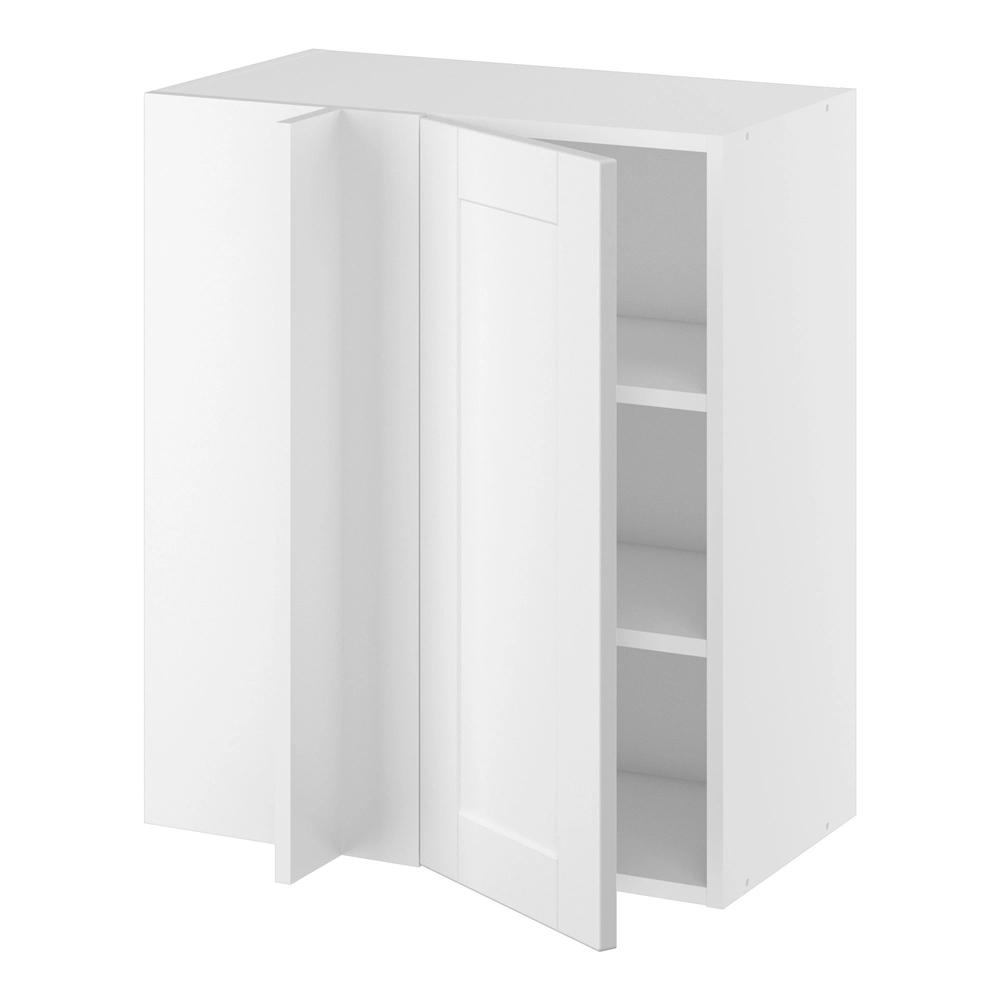 Hjørne innebygget korpus m/2 hyller og dekkplate 340 mm (dörfront 296 mm. - min. 640 mm. fra vegg)H:704 D:320 B:600
