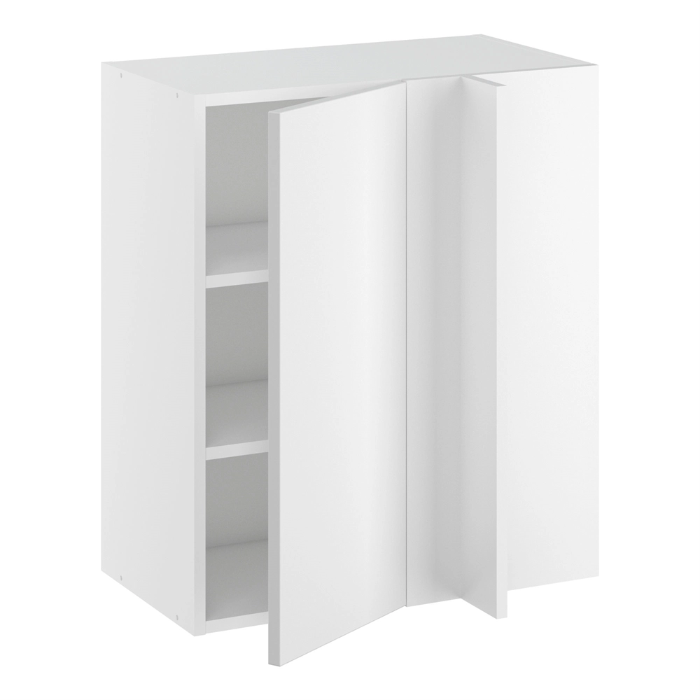 Hjørne innebygget korpus m/2 hyller og dekkplate 340 mm (dörfront 296 mm. - min. 640 mm. fra vegg)H:704 D:320 B:600