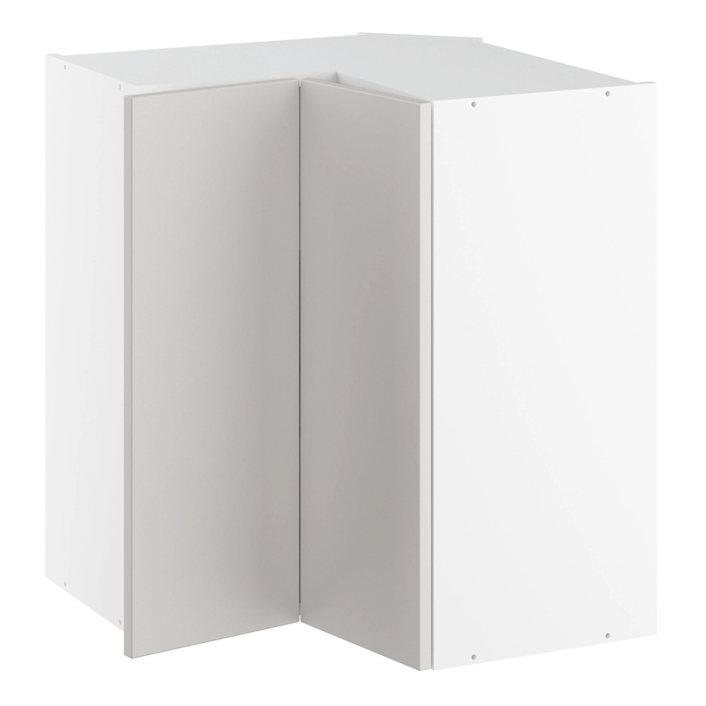 Vinkeloverskab, m/knæklåge (2 stk. B:256mm.), 2 hylder. H:704 B:600 D:320