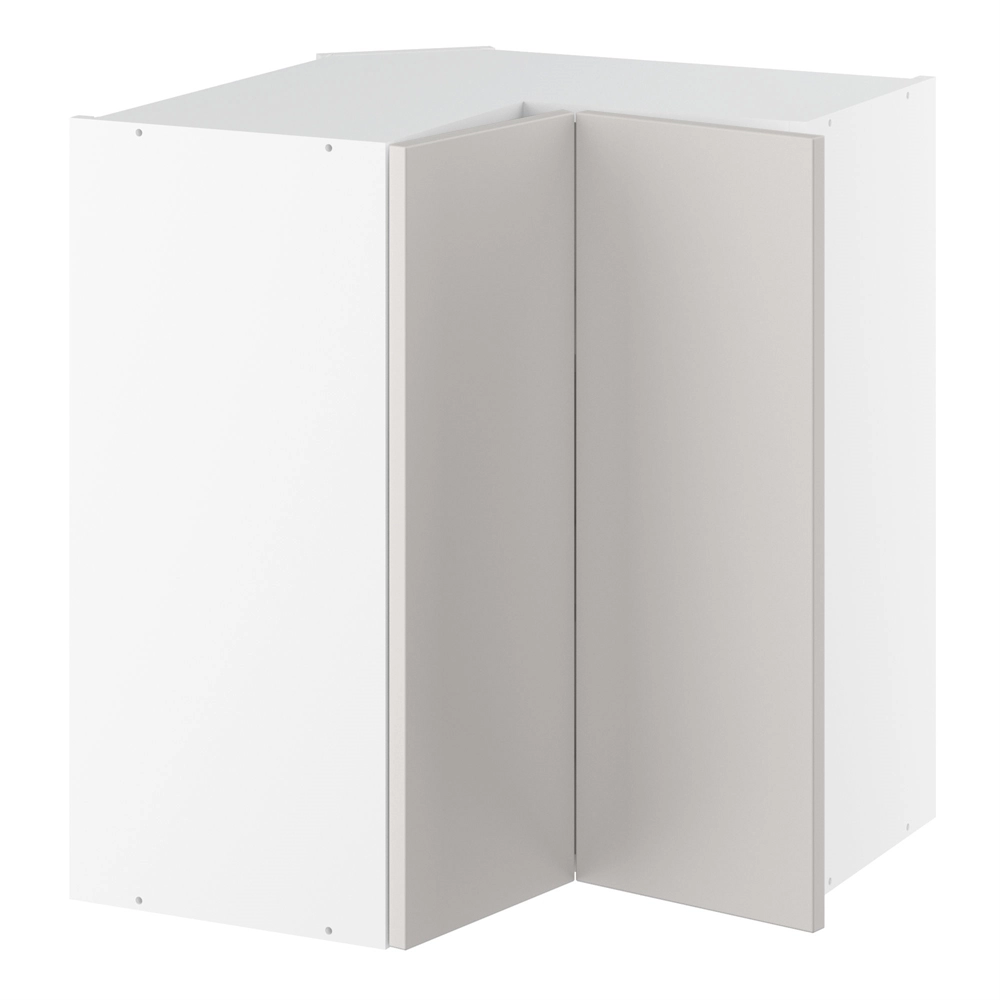 Vinkeloverskab, m/knæklåge (2 stk. B:256mm.), 2 hylder. H:704 B:600 D:320