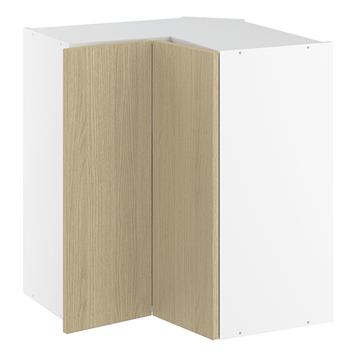 Vinkeloverskab, m/knæklåge (2 stk. B:256mm.), 2 hylder. H:704 B:600 D:320