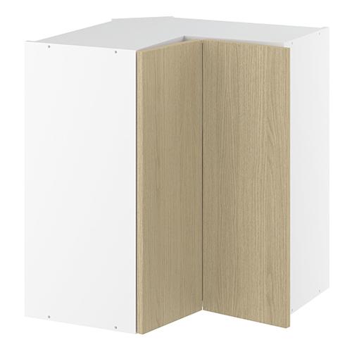 Vinkeloverskab, m/knæklåge (2 stk. B:256mm.), 2 hylder. H:704 B:600 D:320