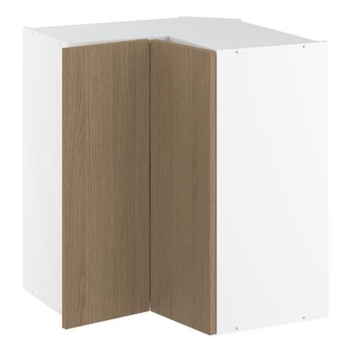 Vinkeloverskab, m/knæklåge (2 stk. B:256mm.), 2 hylder. H:704 B:600 D:320