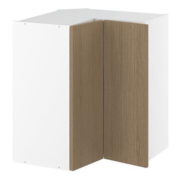 Vinkeloverskab, m/knæklåge (2 stk. B:256mm.), 2 hylder. H:704 B:600 D:320