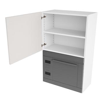 Overskab, t/microovn, 444mm låge, blændfront 96mm, hul: 426mm. H:896 B:600 D:320