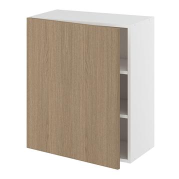 Overskab, 1 låge, 2 hylder (bund boret til 1 spot). H:704 B:300 D:320