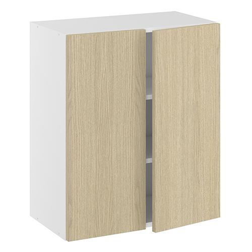 Overskab, m/dobbelt låger, 2 hylder (bund boret til 1 spot). H:704 B:600 D:320