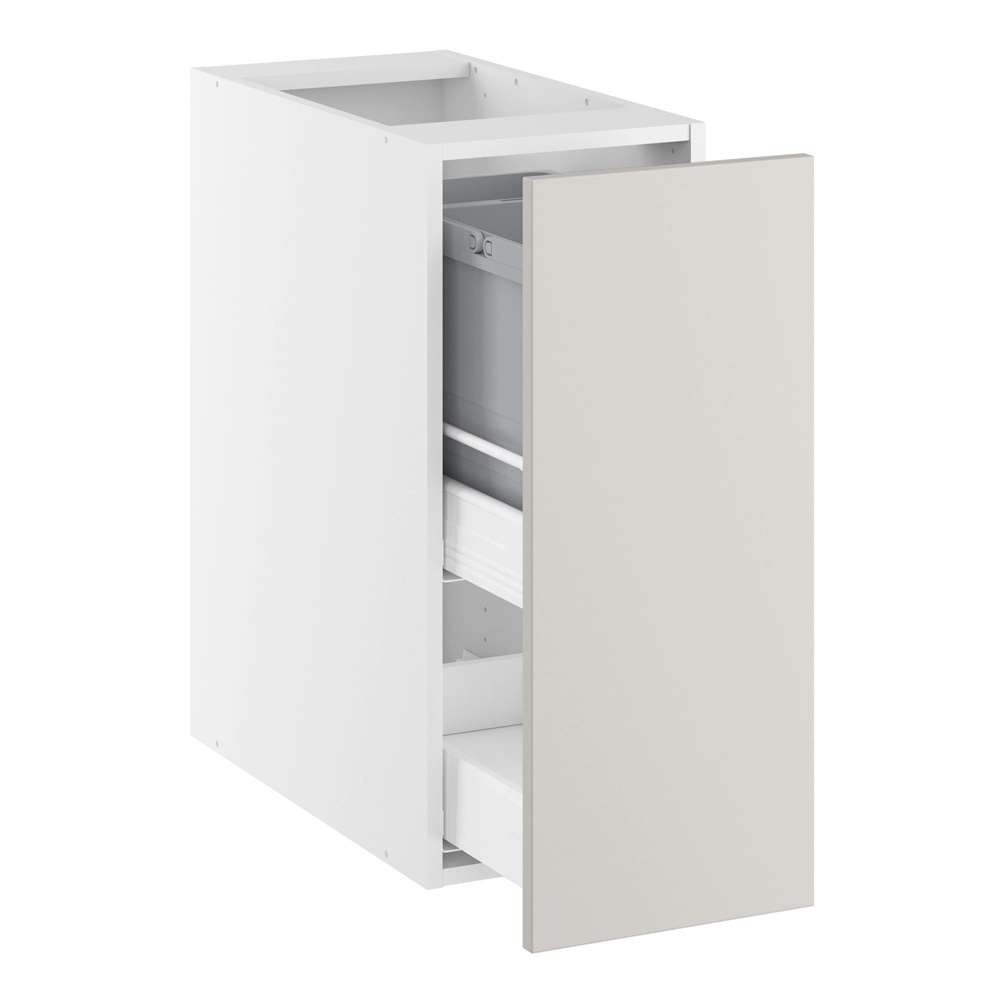 Underskab, m/luksusaffaldsudtræk, 1 låge, 2 spande, 1 bundskuffe. H:704 B:300 D:580