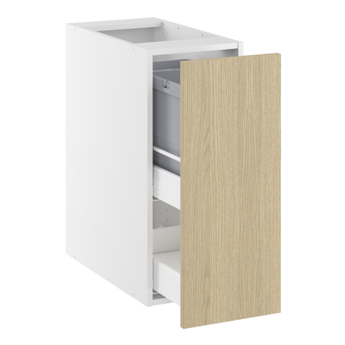 Underskab, m/luksusaffaldsudtræk, 1 låge, 2 spande, 1 bundskuffe. H:704 B:300 D:580