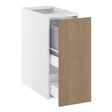 Underskab, m/luksusaffaldsudtræk, 1 låge, 2 spande, 1 bundskuffe. H:704 B:300 D:580