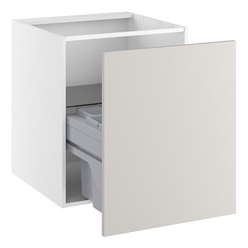 Vaskeskab, m/luksusaffaldsudtræk, 1 låge, 4 spande, udtræksdybde 450mm. H:704 B:600 D:580