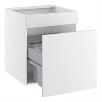 Vaskeskab m/luksusaffaldsudtræk - 4 spande - 1 låge h. 572 + blændfront h. 124 - udtræk d. 450 mm. H:704 D:580 B:600