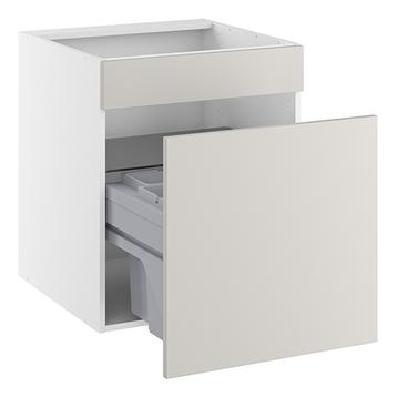 Vaskeskab, m/luksusaffaldsudtræk, 572mm låge, blændfront 124mm, 4 spande, udtræksdybde 450mm. H:704 B:600 D:580