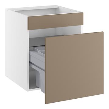 Vaskeskab, m/luksusaffaldsudtræk, 572mm låge, blændfront 124mm, 4 spande, udtræksdybde 450mm. H:704 B:600 D:580