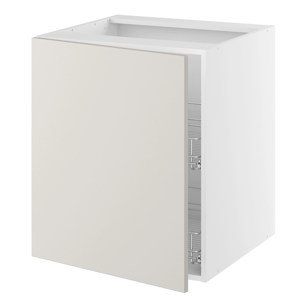 Grydeskab, 1 låge, 2 gryderiste. H:704 B:500 D:580