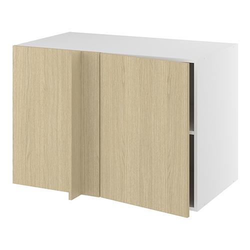 Hjørneindstiksskab, 496mm låge, blændplade, 1 hylde (min. 1150mm fra væg). H:704 B:1000 D:580