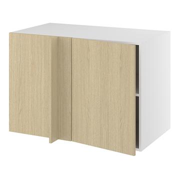 Hjørneindstiksskab, 496mm låge, blændplade, 1 hylde (min. 1150mm fra væg). H:704 B:1000 D:580