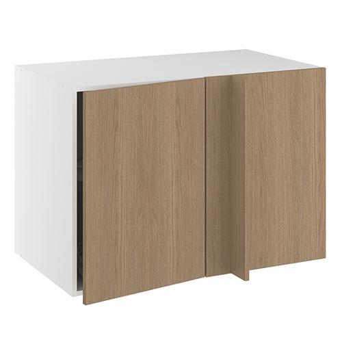 Hjørneindstiksskab, 496mm låge, LeMans udtræk, højre (min. 1180mm fra væg). H:704 B:1000 D:580