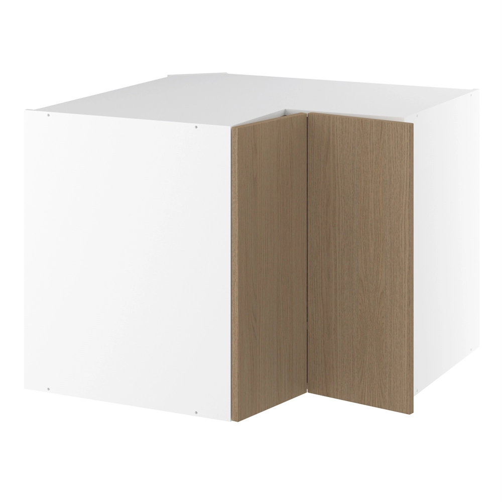 Vinkelunderskab, m/knæklåge (2 stk. B:296mm.), m/ 3/4 karrusel. H:704 B:900 D:580