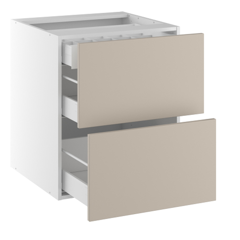 Underskab, 2 skuffer, indv. skuffe. H:704 B:600 D:580