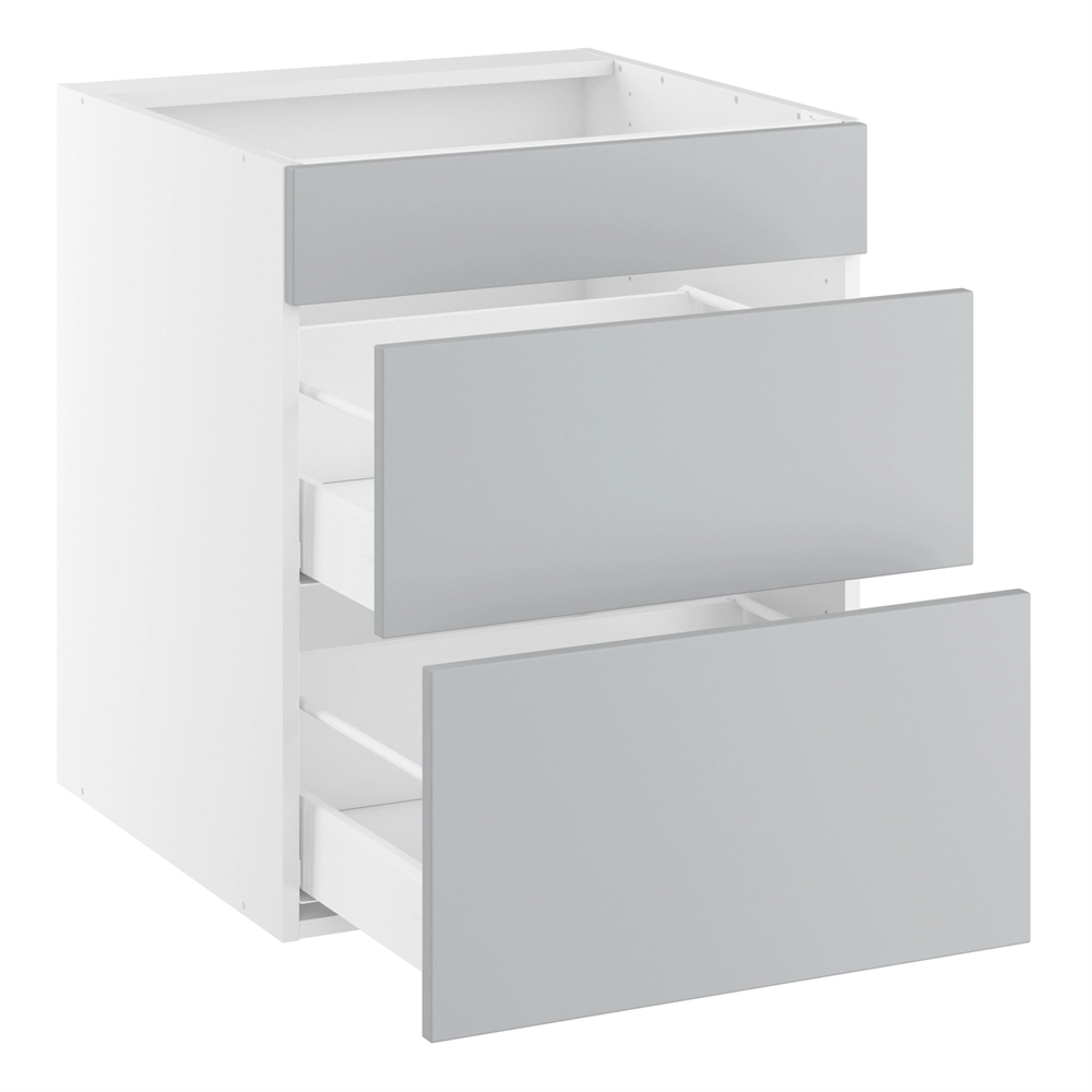 Korpus for platetopp m/2 skuffer og 1 blindfront, metallramme H:704 D:580 B:600
