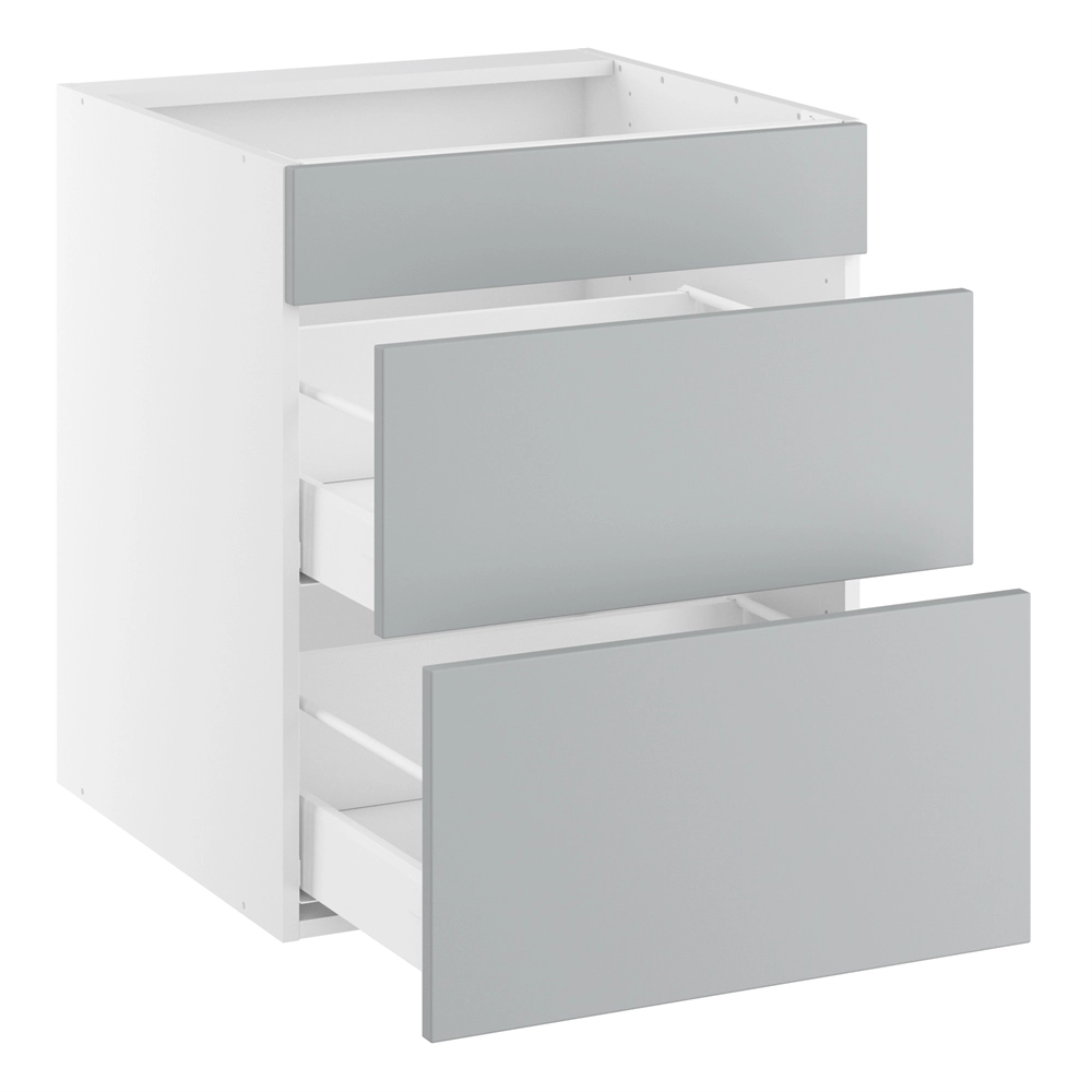 Korpus for platetopp m/2 skuffer og 1 blindfront, metallramme H:704 D:580 B:800