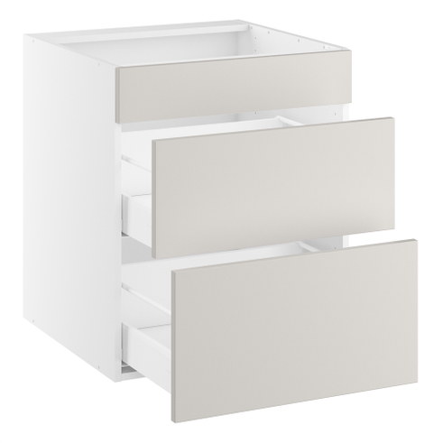 Underskab t/kogeplade, m/metalsarg, blændfront 124mm, 2 skuffer D:500. H:704 B:600 D:580