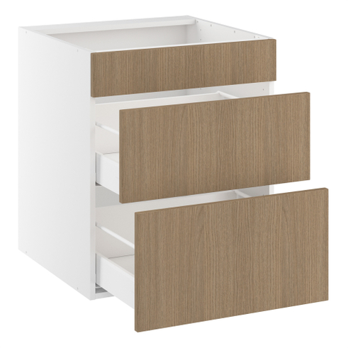 Underskab t/kogeplade, m/metalsarg, blændfront 124mm, 2 skuffer D:500. H:704 B:600 D:580